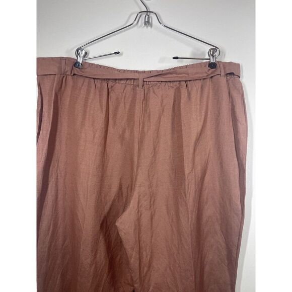 H by Halston Women's Linen Blend Pull-On Full Length Wide Leg Pants Size 24 P - Picture 6 of 11